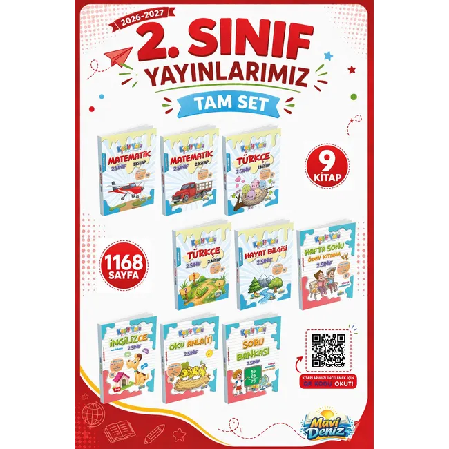 MAVİ DENİZ YAYINCILIK 2. SINIF TAM SET 2026-2027 (9 KİTAP)