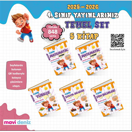 MAVİ DENİZ YAYINCILIK 4. SINIF TEMEL SET 2025-2026 (5 KİTAP)